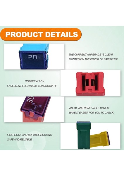 10 Adet Otomotiv Uzun Profil Kutu Şekilli Mikro Sigortalar Kutu Şekilli Sigorta (Yurt Dışından)