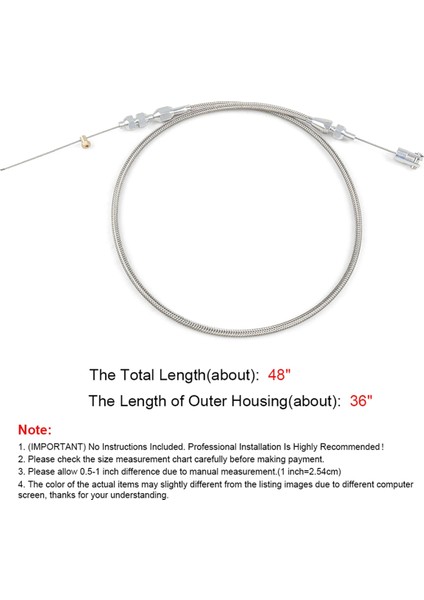 36 Inç Gaz Kelebeği Gaz Kablosu Takımı Paslanmaz Çelik Örgülü (Yurt Dışından) modelleri