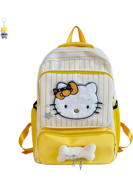 Sevimli Kt Kedi Karikatür Sırt Çantası Ortaokul Öğrencisi Okul Çantası Çok Yönlü Lise Öğrencisi Rahat Sırt Çantası Büyük Kapasiteli (Yurt Dışından)
