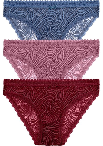 Kadın Dantel Slip Külot 3'lü Paket – Şık ve Zarif Tasarım, Gün Boyu Rahat ve Nefes Alabilen Konfor indirimleri
