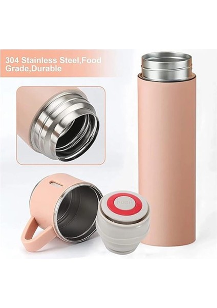 Kişiselleştirilebilir 3 Bardaklı Çelik Termos 05 Lt Pembe fırsatları