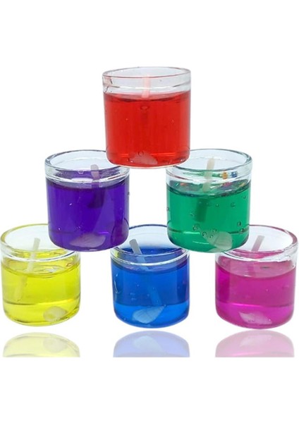 Dekoratif Jel Renki 6'lı Mum modelleri