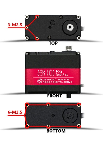 Dsservo 80KG RDS5180 Çift Eksenli Dijital Servo Yüksek Tork Metal Dijital Robot Servo Montaj Braketi (Yurt Dışından) fırsatları