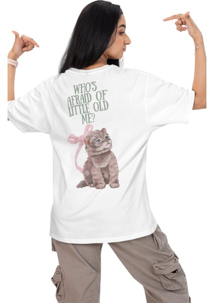 Unisex Who’s Afraid Of Little Old Me Sırt Baskılı Tişört, Oversize Taylor Swift Temalı T-Shirt fiyatları