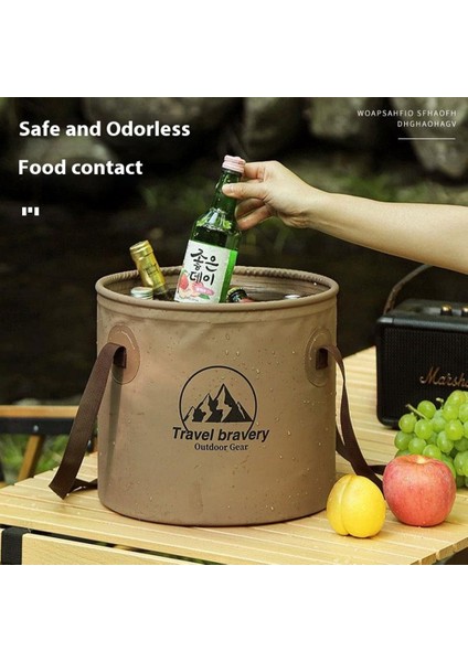 Halın AT6658-10 10L Katlanır Kova Taşınabilir Su Kabı Kamp Yürüyüş Hafif Kahve Için Katlanabilir Kova (Yurt Dışından) fiyatları