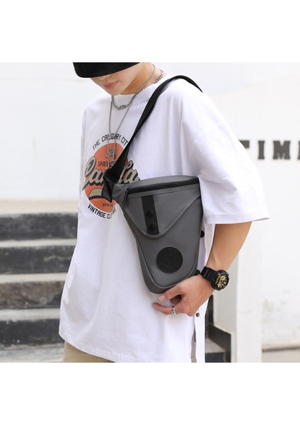 Haoshuaı 391 Açık Hava Bisiklet Bacak Çantası Rahat Çapraz Askılı Göğüs Çantası Naylon Bel Çantası-Gri (Yurt Dışından) modelleri