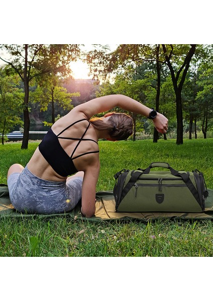 CF2902 Polyester Spor Çantası Büyük Kapasiteli Seyahat Bagajı Spor Çantası Ayakkabı Bölmeli-Gri (Yurt Dışından) fırsatları