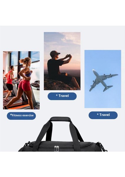 TL001 Oxford Kumaş Spor Çantası Seyahat Spor Çantası Ayakkabı Bölmeli, Islak Cepli-Siyah (Yurt Dışından) fiyatları