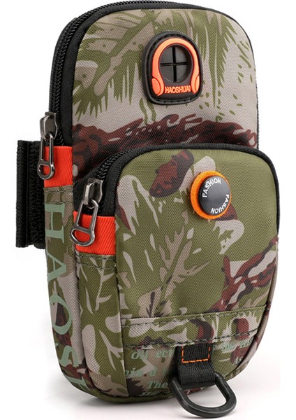 Haoshuaı 5137 Naylon Telefon Taşıma Çantası, Açık Hava Spor Kol Bandı Kılıfı, Cep Telefonu, Madeni Para, Nakit Için Kol Çantası-Kamuflaj (Yurt Dışından)