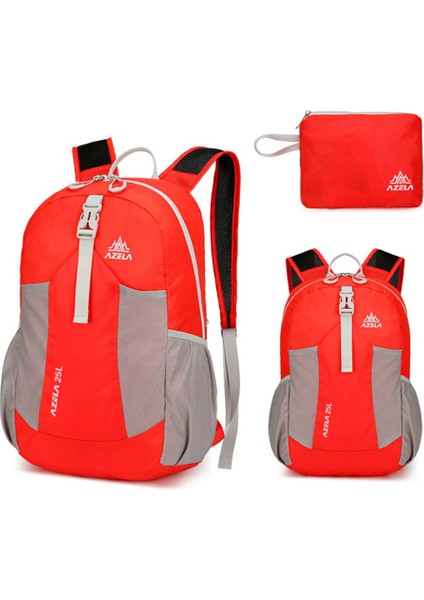 Azela A1341 Hafif Katlanabilir Sırt Çantası Su Geçirmez Naylon Omuz Çantası Açık Hava Yürüyüş Kampı Için-Kırmızı (Yurt Dışından) indirimleri