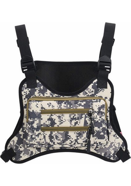 Açık Hava Erkek Taktik Yelek Çantası Su Geçirmez Polyester Çok Cepli Göğüs Çantası-Dijital Kamuflaj (Yurt Dışından) indirimleri