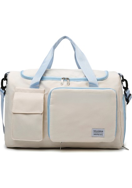 Katlanabilir Oxford Kumaş Spor Çantası, Islak ve Kuru Ayırıcı Cepli Spor Çantası, Omuz Askılı-Bebek Mavisi (Yurt Dışından)