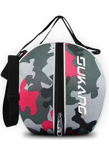 Dayanıklı Polyester Elyaf Basketbol Çantası 30 cm Spor Antrenman Sırt Çantası Ayarlanabilir Omuz Askılı-Kamuflaj Kırmızı (Yurt Dışından)