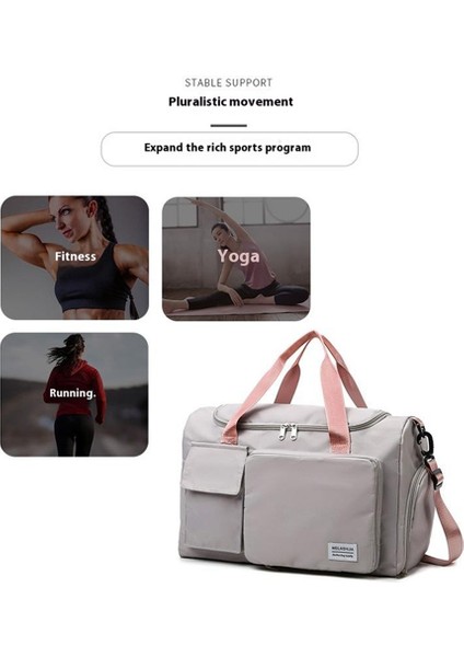 Katlanabilir Büyük Kapasiteli Seyahat Spor Çantası El Çantası Spor Salonu Hafta Sonu Çantası Ayakkabı Bölmeli-Gri + Pembe (Yurt Dışından) fiyatları