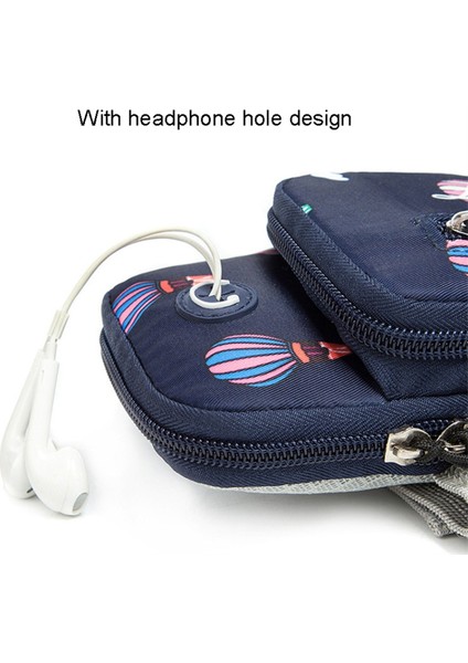 18 x 9 cm Telefon Tutucu Elastik Kol Bandı Sıcak Hava Balonu Desenli Kol Bandı Koşu Için Cep Telefonu Kılıfı (Boyut: B)-Siyah (Yurt Dışından) modelleri