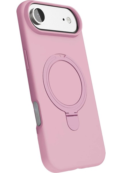 Apple iPhone 17 Air Regal Magsafe Standlı Kapak - Açık PEMBE-(5796) - MCT1544-2017 modelleri