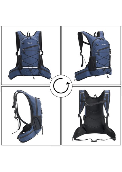 Junletu Koşu Polyester Yelek Sırt Çantası Yürüyüş Bisiklet Sırt Çantası Su Şişesi Taşıma Çantası Büyük Kapasiteli Omuz Çantası-Koyu Mavi (Yurt Dışından) indirimleri