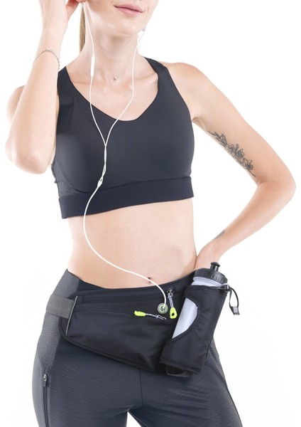 Erkekler ve Kadınlar Için Su Şişesi Tutuculu Spor Koşu Kemeri Bel Çantası Su Alma Kemer Çantası-Siyah (Yurt Dışından) modelleri