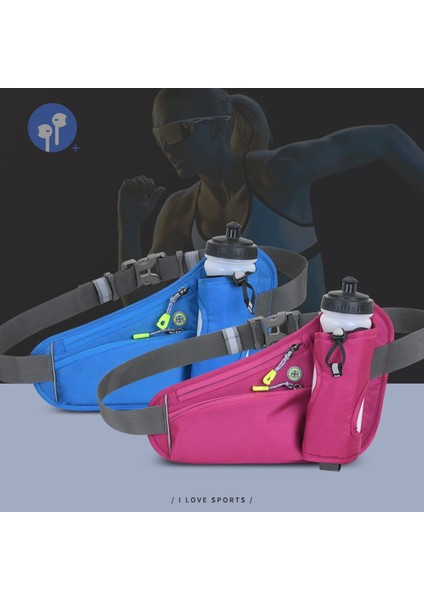 Erkekler ve Kadınlar Için Su Şişesi Tutuculu Spor Koşu Kemeri Bel Çantası Su Alma Kemer Çantası-Siyah (Yurt Dışından) indirimleri