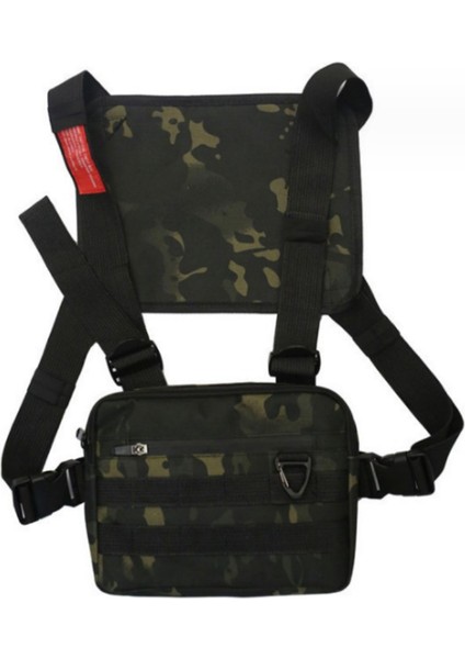YA0274 Erkek Açık Hava Taktik Yelek Su Geçirmez Oxford Kumaş Askeri Göğüs Çantası-Kamuflaj (Yurt Dışından)