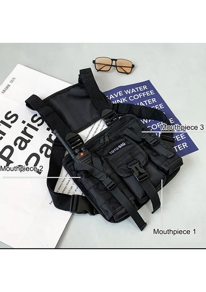 YH6025 Açık Hava Taktik Yelek Çift Omuz Çantası Oxford Kumaş Göğüs Çantası (Yurt Dışından) fırsatları