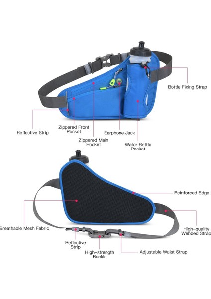 Spor Koşu Kemeri Bel Çantası Bel Çantası Su Şişesi Tutucu ile Erkekler ve Kadınlar Için-Koyu Mavi (Yurt Dışından) indirimleri