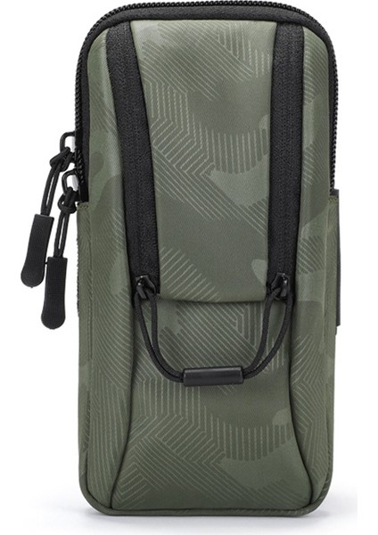 Açık Hava Bisiklet Kol Bandı Telefon Çantası Küçük Eşya Saklama Çantası Oxford Kumaş + Polyester Cep Telefonu Kılıfı - Ordu Yeşili (Yurt Dışından)