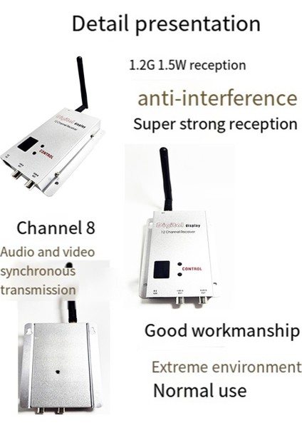 Fpv 1.2ghz 1.2g 8ch 1500MW Kablosuz Av Gönderen Tv Ses Video Veri Veri Veri Veri Verici Alıcı Combo, QAV250 250 Fpv Rc (Yurt Dışından) modelleri