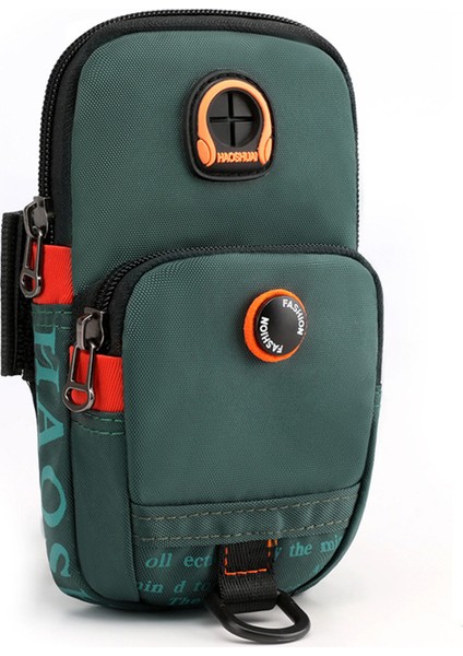 Haoshuaı 5137 Naylon Telefon Taşıma Çantası, Açık Hava Spor Kol Bandı Kılıfı, Cep Telefonu, Madeni Para, Nakit Için Kol Çantası-Siyahımsı Yeşil (Yurt Dışından)