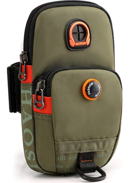 Haoshuaı 5137 Naylon Telefon Taşıma Çantası, Açık Hava Spor Kol Bandı Kılıfı, Cep Telefonu, Madeni Para, Nakit Için Kol Çantası-Ordu Yeşili (Yurt Dışından)
