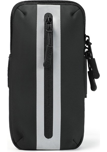Oxford Kumaş + Polyester Kol Bandı Telefon Kılıfı Açık Hava Bisikleti İçin Hafif Cep Telefonu Çantası - Siyah (Yurt Dışından)
