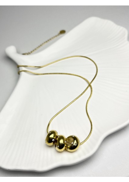 Zirkon Taşlı Altın Kaplama Çelik Kolye fiyatları