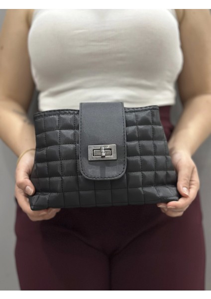 Kapaklı Kapitone Siyah Cilt Çanta modelleri