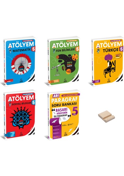 5. Sınıf Matematik Türkçe Sosyal Fen Atölyem 4'lü Set ve Paragraf Soru Bankası