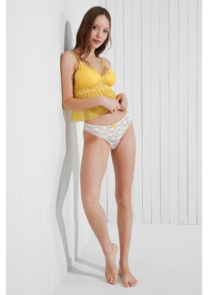 Luna Frill Çiçek Desenli Dantel ve Tül Bralet – Şık ve Konforlu Tasarım, Gün Boyu Rahat Destek