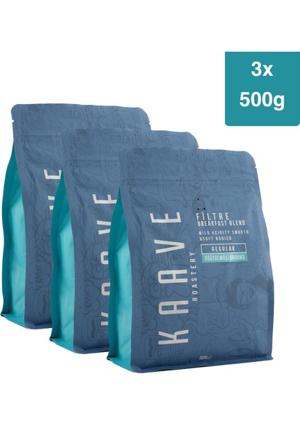 Breakfast Blend Filtre Kahve 500 gr x 3 Paket