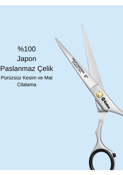 6 Inç Pro 1032-60 Çelik Kuaför Makası Saç Sakal Kesim Makası modelleri
