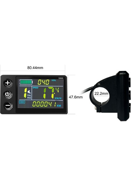 LCD-S866 Elektrikli Bisiklet Renk LCD Ekran Aleti 24V 36V 48V Elektrik Bisiklet Modifikasyonu, Su Geçirmez Konektör (Yurt Dışından) modelleri