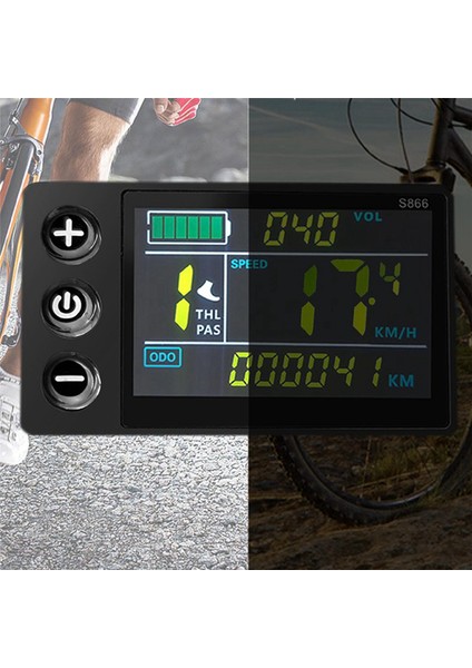 LCD-S866 Elektrikli Bisiklet Renk LCD Ekran Aleti 24V 36V 48V Elektrik Bisiklet Modifikasyonu, Su Geçirmez Konektör (Yurt Dışından) indirimleri