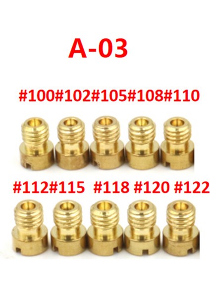 Ana Sprey Scooter Buck PE24/26/27/30 Halma CG-125 Nıbı Karbüratör Ölçüm Deliği Meme A-03 Için Uygun 10 Adet (Yurt Dışından) fırsatları