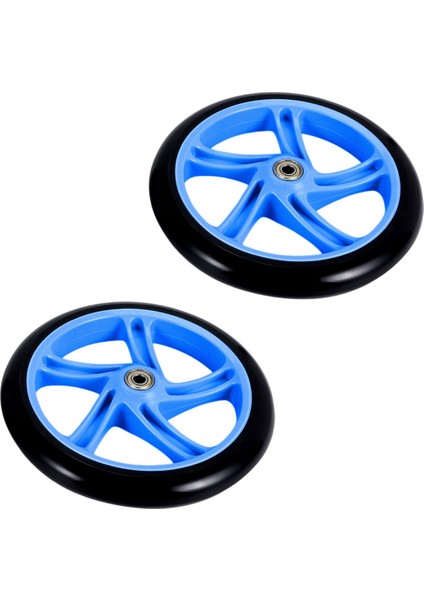 2 Adet Scooter Tekerleği 200 mm Pu Malzeme Tekerleği Kalınlığı 30 mm Abec-7 Rulman Scooter Aksesuarları, Mavi (Yurt Dışından) fiyatları