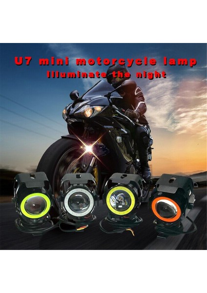 U7 Electric Scooter LED Spotlight Vurgulama Yanıp Sönen Angel Gözler Motosiklet LED Işık Elektrikli Scooter Remodel B Için (Yurt Dışından)