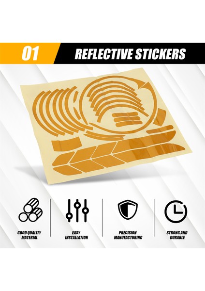 1 Set Yansıtıcı Çıkartmalar Scooter Dokuzbot Için Tam Set Çıkartmaları Maks G30 Kickscooter Katlanabilir Çıkartmalar (Sarı) (Yurt Dışından)