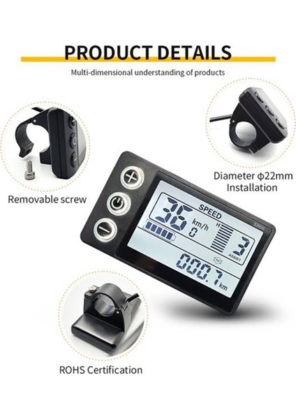 24V 36V 48V 60V Su Geçirmez LCD Ekran S866 Denetleyici Panel Gösterge Tablosu Elektrikli Scooter Için Elektrikli Bisiklet Ekranı 6pin (Yurt Dışından) modelleri