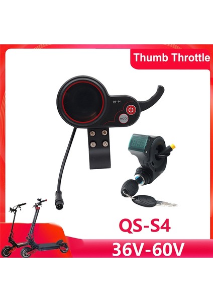 Qs-S4 36V-60V Başparmak Gaz Kelebeği LCD Ekran+3pin Lgnition Kilit Tuşu Sıfır 8 9 10 8x 10X Elektrikli Scooter 6pin Ekran (Yurt Dışından) indirimleri