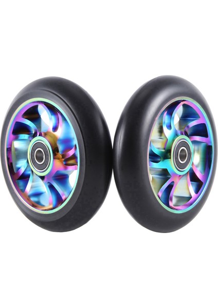 2pcs 110 mm Renkli Alüminyum Dublör Scooter Tekerlekler Alüminyum Scooter Scooter Aksesuarları (Yurt Dışından) indirimleri