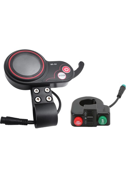 Qs-S4 48V-60V Başparmak Gaz Kelesi LCD Ekran Ölçer+Anahtar Düğmesi Sıfır 8 9 10 8x 10X Elektrik Scooter 6pin Ekran (Yurt Dışından)