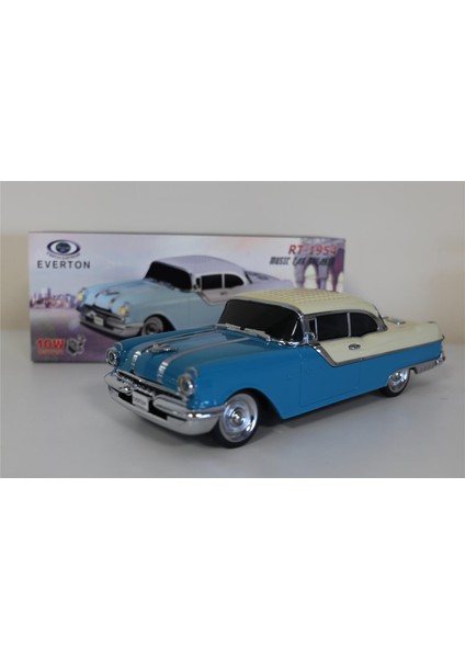 Rt-1954 Mavi Arabalı Bluetooth Fm-Usb-Tf-Aux Şarjlı Nostaljik Radyo