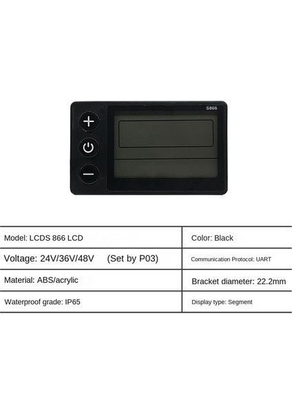 LCD-S866 Elektrikli Bisiklet LCD Ekran Metre 24V 36V 48V E-Bisiklet Kontrol Paneli Su Geçirmez Fiş Ebike Modifikasyonu (Yurt Dışından) fiyatları