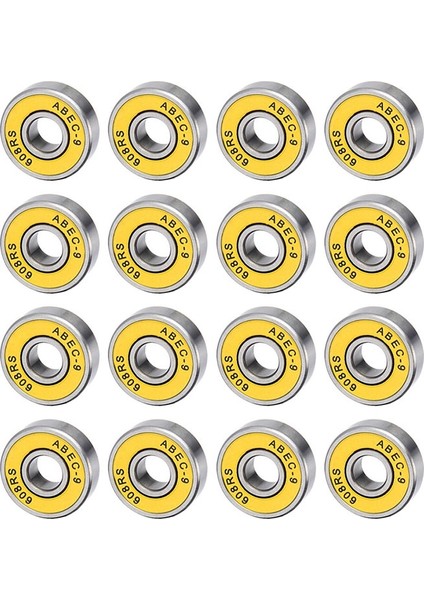 16PCS 608RS Yatak Abec9 Kaykay Yatakları Ongboardlar Için Krom Çelik Top Sıralı Patenler 8X22X7MM Sarı (Yurt Dışından)